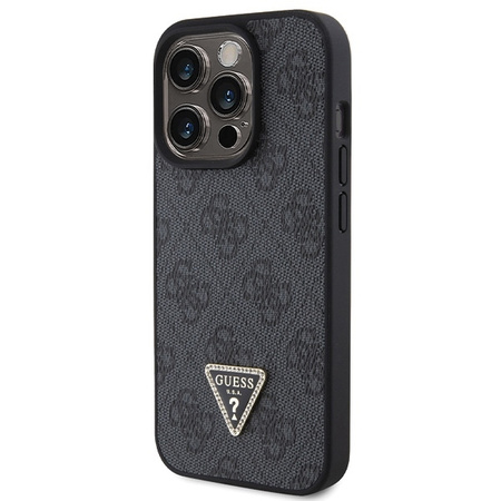 Etui Guess Leather 4G Diamond Triangle na iPhone 15 Pro Max - czarne