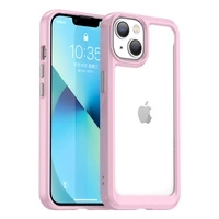 Outer Space Case iPhone 14 Plus Hardcover mit Gelrahmen Pink