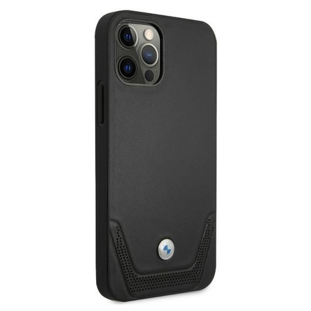 Etui BMW BMHCP12MRSWPK iPhone 12/12 Pro 6,1" czarny/black hardcase Leather Perforate