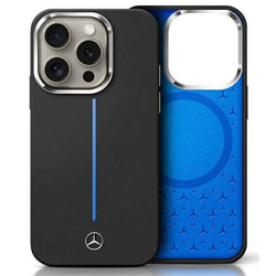 Original Case IPHONE 16 Mercedes Hardcase Silicone Blue Stripe MagSafe (MEHMP16S23SUMBK) black