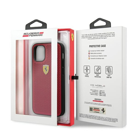 Ferrari FESPEHCP12SRE iPhone 12 mini  5,4" czerwony/red hardcase On Track Perforated