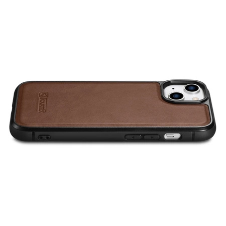 iCarer Leather Oil Wax Genuine Leather Case for iPhone 14 Plus (MagSafe Compatible) Brown (WMI14220719-BN)