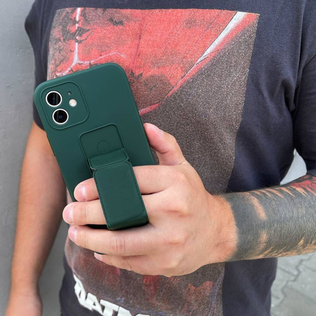 Wozinsky Kickstand Case elastyczne silikonowe etui z podstawką Xiaomi Redmi 9 czarny