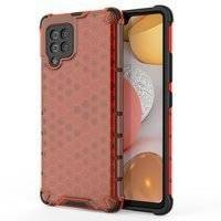 Honeycomb etui pancerny pokrowiec z żelową ramką Samsung Galaxy A42 5G czerwony