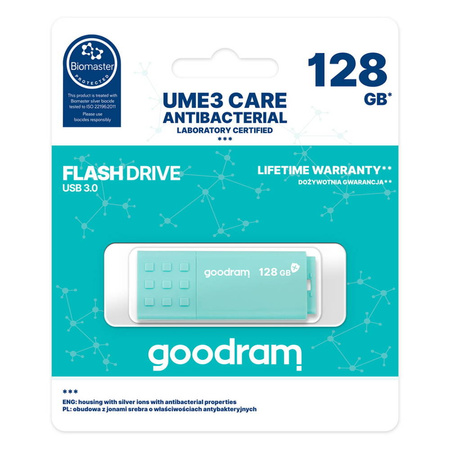 Goodram pendrive 128GB USB 3.0 UME3 Care jasnozielony