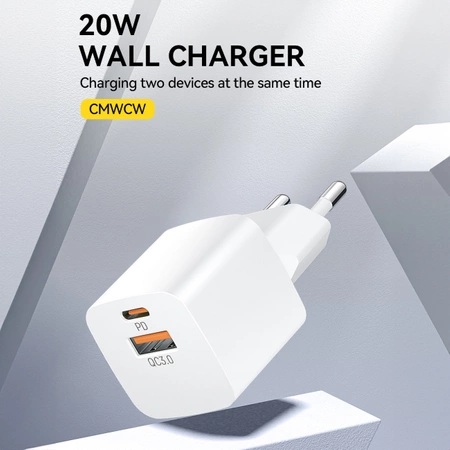 Wozinsky CMWCW 20W USB-C / USB-A wall charger - white