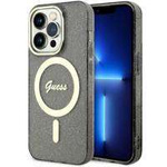 Guess, GUHMP14LHCMCGK iPhone 14 Pro 6,1" schwarz/schwarz Hardcase Glitter Gold MagSafe