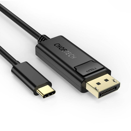 Choetech jednokierunkowy kabel przejściówka z USB Typ C do Display Port 4K 1,8m czarny (XCP-1801BK)