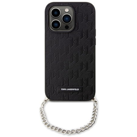 Karl Lagerfeld KLHCP14LSACKLHPK iPhone 14 Pro 6.1&quot; black/black hardcase Saffiano Monogram Chain