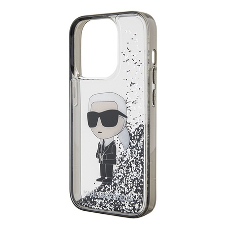 Karl Lagerfeld Liquid Glitter Ikonik case for iPhone 15 Pro - transparent