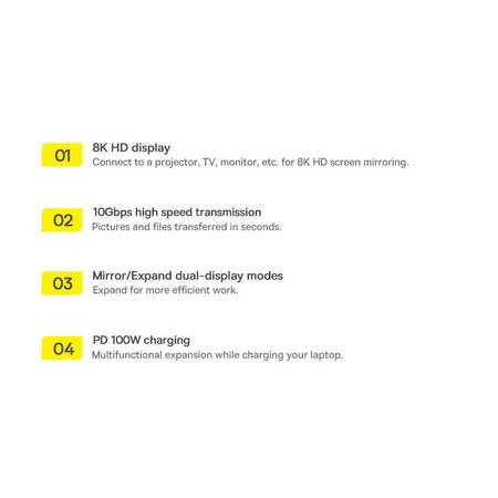 Baseus Metal Gleam Multifunktions-HUB USB Typ C 12in1 HDMI / DP / USB Typ C / Miniklinke 3,5 mm / RJ45 / SD (WKWG020213)