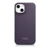 iCarer CE Premium Leather Folio Case iPhone 14 Magnetic Flip Leather Folio Case MagSafe Dark Purple (WMI14220713-DP)