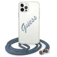 Guess GUHCP12LCRTVSBL iPhone 12 Pro Max 6,7" niebieski/blue hardcase Script Vintage