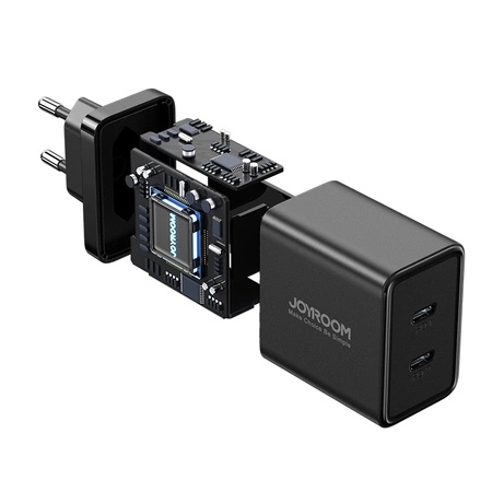 Joyroom JR-TCF09 fast charger 2x USB-C 40W - black