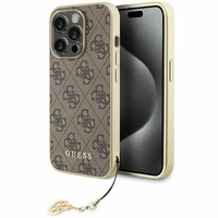 Etui Guess 4G Charms Collection do iPhone 15 Pro - brązowe