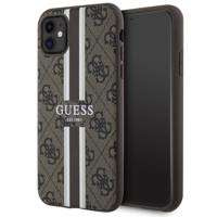 Guess GUHMN61P4RPSW iPhone 11 / Xr brązowy/brown hardcase 4G Printed Stripes MagSafe