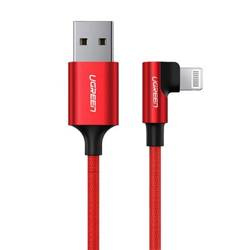 Lightning to USB-A Angled Cable UGREEN US299, 2.4A, 1m (Red)