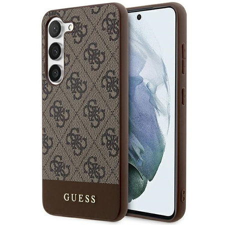 Oryginalne Etui GUESS Hardcase GUHCS24SG4GLBR do SAMSUNG S24 (4G Bottom Stripe / brązowy)