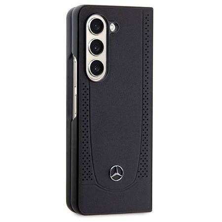 Original Handyhülle SAMSUNG GALAXY Z FOLD 5 Mercedes Hardcase Leather Urban (MEHCZFD5ARMBK) schwarz