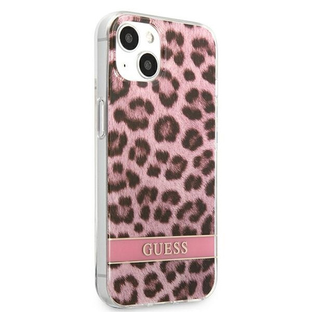 Schutzhülle IPHONE 13 MINI Guess Hardcase Leopard (GUHCP13SHSLEOP) rosa