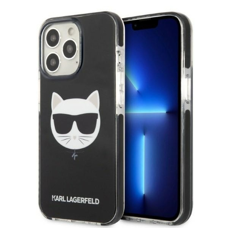 Original Case IPHONE 13 PRO Karl Lagerfeld Hardcase Choupette Head black