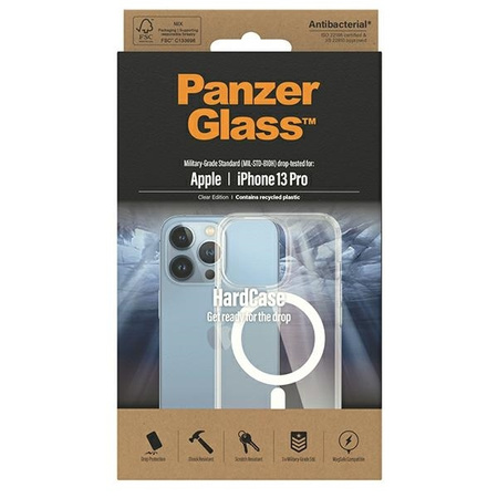 Case IPHONE 13 PRO PanzerGlass HardCase MagSafe Antibacterial Military (0430) Grade Clear transparent