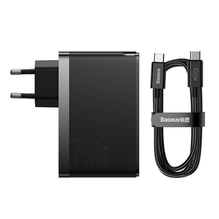 Baseus GaN5 Pro wall charger 2xUSB-C + USB, 140W (black)