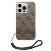 Original Case IPHONE 14 PRO Guess Hardcase 4G Print Strap (GUOHCP14LH4STW) brown