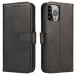 Magnet Case elegancki futerał etui pokrowiec z klapką i funkcją podstawki iPhone 13 Pro Max czarny