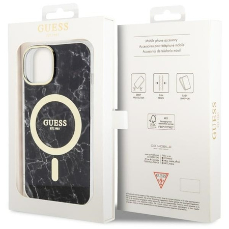 Guess GUHMP14SPCUMAK iPhone 14 6.1&quot; black/black hardcase Marble MagSafe