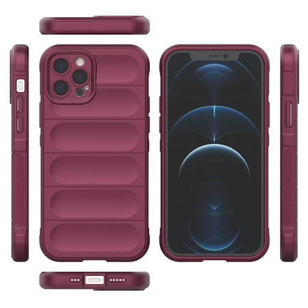 Magic Shield Case case for iPhone 12 Pro elastic armored case in burgundy