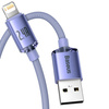 Baseus Crystal Shine Series Fast Charging Data Cable USB to iP 2.4A 1.2m Purple