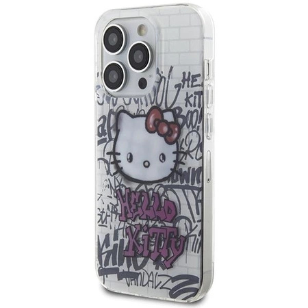 Hello Kitty IML Kitty On Bricks Graffiti case for iPhone 14 Pro Max - white