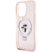 Karl Lagerfeld KLHMP15XHMRSKCP iPhone 15 Pro Max 6.7&quot; pink/pink hardcase Ring Stand Karl&amp;Choupette MagSafe