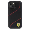 Original Case IPHONE 13 / 14 / 15 Ferrari Hardcase Perforated Waves Metal Logo (FEHCP15SPWAK) black