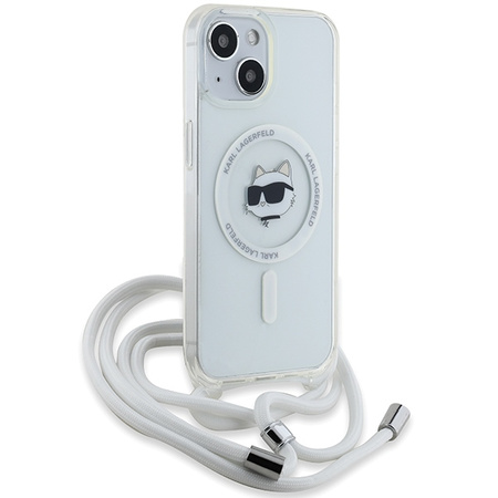 Karl Lagerfeld KLHMP14SHCCHNT iPhone 14 / 13 / 15 6.1" hardcase transparent IML Choupette Head & Cord Magsafe