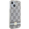 DKNY DKHMP15SHCPTSE iPhone 15 / 14 / 13 6.1" beżowy/beige hardcase IML Checkered Mono Pattern & Printed Stripes MagSafe