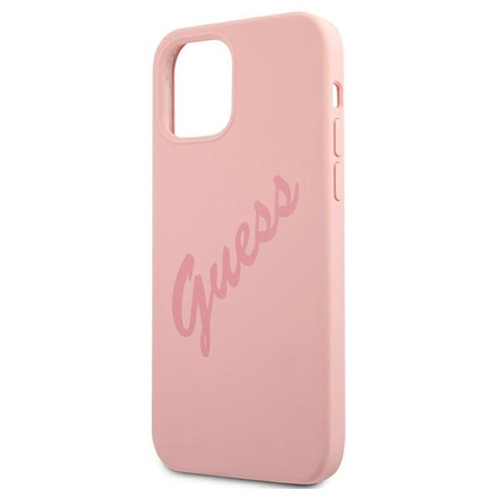 Guess GUHCP12LLSVSPI iPhone 12 Pro Max 6,7" różowy/pink hardcase Script Vintage