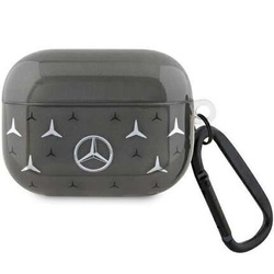 Original Handyhülle APPLE AIRPODS PRO Mercedes Cover Large Star Pattern (MEAP8DPMGS) schwarz