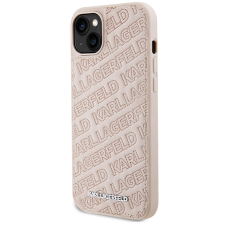 Karl Lagerfeld Quilted K Pattern case for iPhone 15 - pink