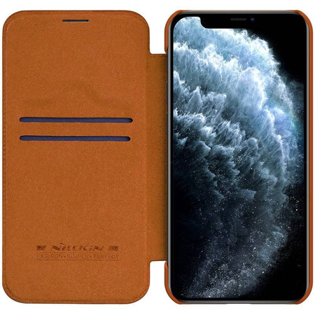 Nillkin Qin skórzana kabura etui iPhone 12 Pro Max brązowy