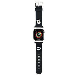 Strap for APPLE WATCH 4 / 5 / 6 / 7 / 8 / SE (38 / 40 / 41 MM) Karl Lagerfeld Strap 3D Rubber Karl&Choupette Heads (KLAWMSLKCNK) black