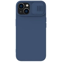 Silikonowe etui Nillkin CamShield Silky Silicone Case do iPhone 15 Plus z osłoną na aparat - ciemnoniebieskie