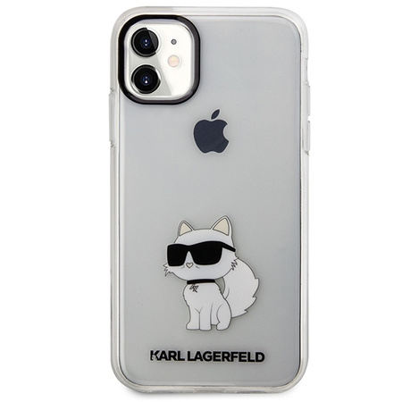 Original Handyhülle IPHONE 11 / XR Karl Lagerfeld Hardcase Ikonik Choupette (KLHCN61HNCHTCT) transparent