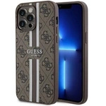 Guess 4G Printed Stripes MagSafe-Hülle für iPhone 15 Pro Max – braun