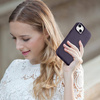 iCarer Case Leather genuine leather case cover for iPhone 14 Plus dark purple (MagSafe compatible)