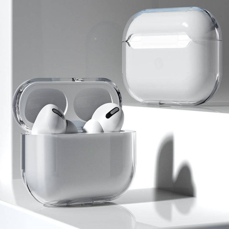 Case for AirPods 2 / AirPods 1 hard and strong cover for headphones transparent (case A)