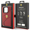 Etui Ferrari Twist Metal Logo na iPhone 15 Pro - czerwone