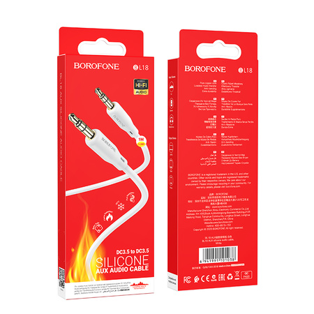 Borofone Kabel BL18 - jack 3,5mm na jack 3,5mm - 1 metr biały