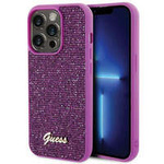 Guess Disco Metal Script Hülle für iPhone 15 Pro – Rosa